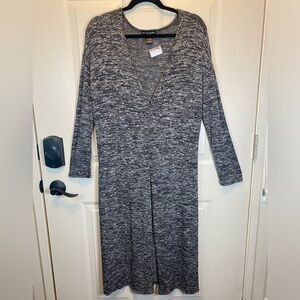 See You Monday Los Angeles Maxi Cardigan Sz L Heathered Black/white NWT